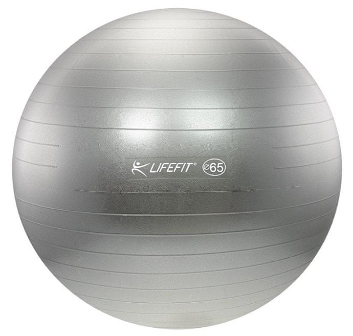 LIFEFIT Gymnastický míč Anti-Burst 65 cm, stříbrný