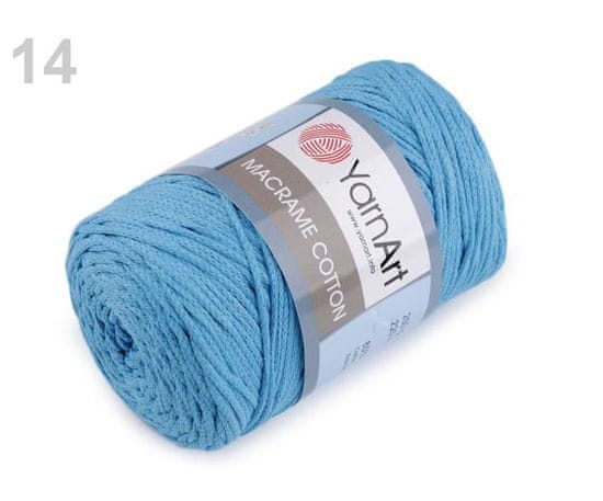 Kraftika 1ks (785) modrá sv. pletací příze macrame cotton 250g