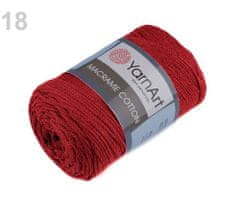 Kraftika 1ks 18 (772) červená pletací příze macrame cotton 250g