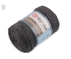 Kraftika 1ks 9 (787) šedá pletací příze macrame cotton 250g yarnart,