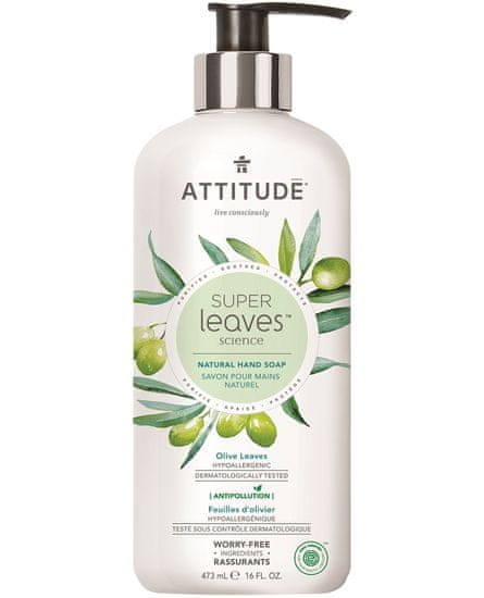 Attitude Přírodní mýdlo na ruce ATTITUDE Super leaves s detoxikačním účinkem - olivové listy 473 ml