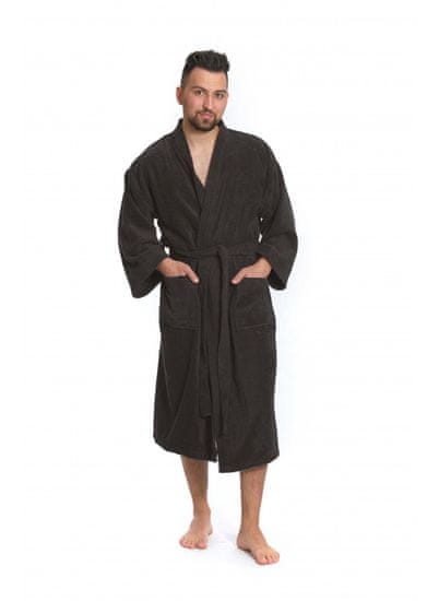 Interkontakt Pánský župan model KIMONO 05 Black Chocolate Velikost županu S