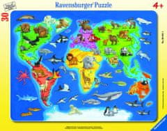 Ravensburger Mapa světa se zvířaty 30-48d