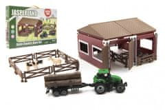 Teddies  Sada domácí farma plast se zvířátky s traktorem 51ks v krabici 45x29x5,5cm