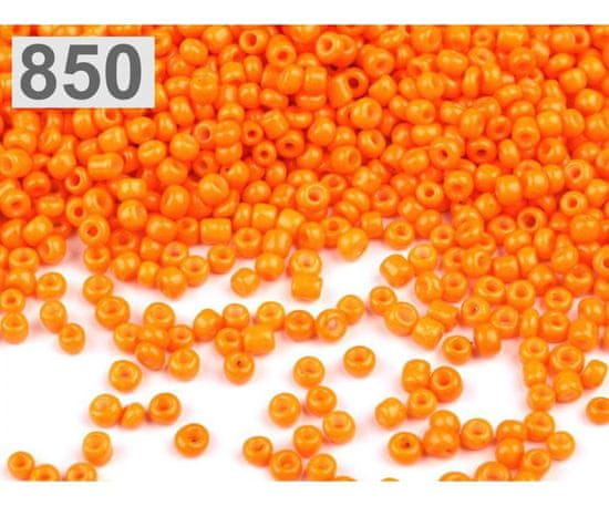 Kraftika 50g oranžová rokajl 12/0 - 2mm neprůhledný, korálky