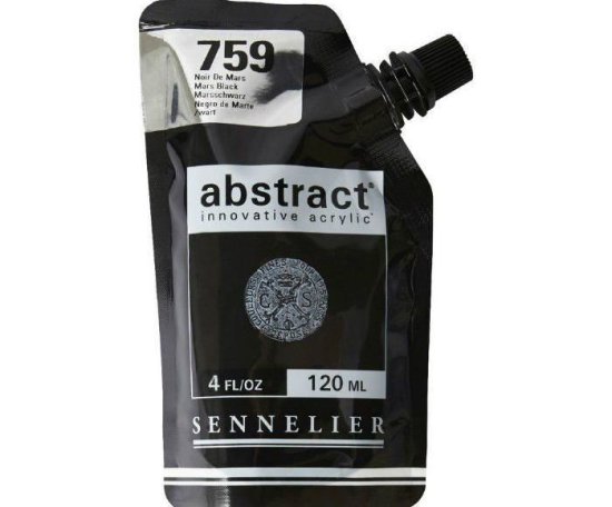 Kraftika Akrylová barva lesklá abstract 120ml - mars black 759