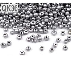 Kraftika 50g k36 stříbrná stř. rokajl 8/0 - 3mm metalický