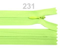 Kraftika 1ks lime punch neon zip skrytý nedělitelný 3mm délka 40cm