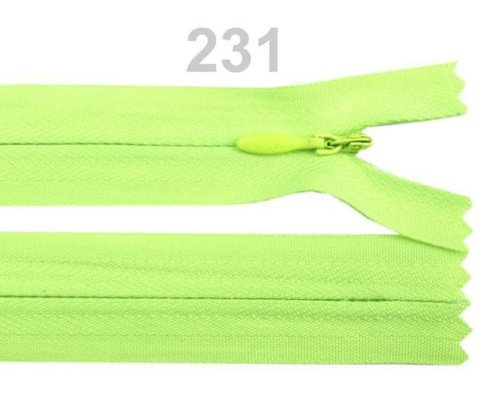 Kraftika 1ks lime punch neon zip skrytý nedělitelný 3mm délka 40cm