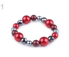 Kraftika 1ks 1 červená perlový náramek, perlové štrasové náramky