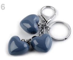 Kraftika 1ks 6 modrá přívěsek na kabelku / klíče srdce