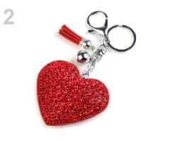 Kraftika 1ks 2 červená přívěsek na kabelku / klíče srdce