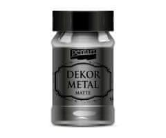 Pentart Barva dekor metal matte 100ml antracit,