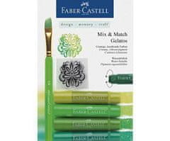 Faber-Castell Pigmentové barvy gelatos zelená sada (4ks) + příslušenství,