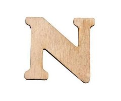 Kraftika Písmeno n 4x4cm - dřevěný výřez (1ks), dřevěné dekorace