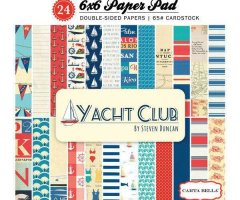 Kraftika Sada oboustranných papírů 15x15cm yacht club (24ks)