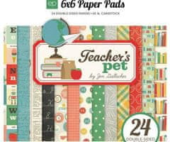 Kraftika Sada oboustranných papírů 15x15cm teacher's pet (24ks)