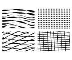 SMT Creatoys Textura geometrie - mřížky - silikonová gelová razítka