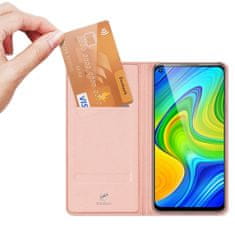 Dux Ducis Skin Pro knížkové kožené pouzdro na Xiaomi Redmi 10X 4G / Redmi Note 9, růžové