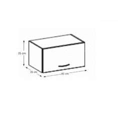 KONDELA Skříňka horní, krém vysoký lesk, PRADO 60 OK-40