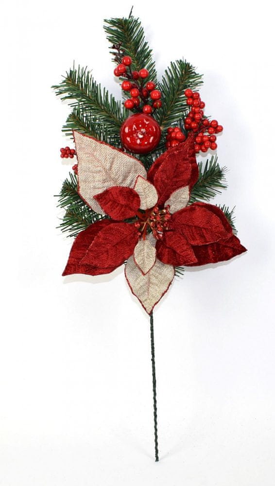 DUE ESSE Vánoční smrková větvička s vánoční hvězdou 60 cm