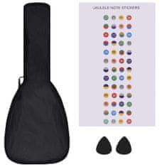 Greatstore Set soprano ukulele s obalem pro děti světlé dřevo 21"