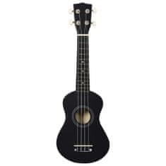 Greatstore Set soprano ukulele s obalem pro děti černé 21"