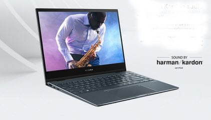 Konvertibilný notebook Asus Zenbook Flip 13 2v1 silný zvuk zosilňovač Harman Kardon SonicMaster Premium