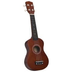 Vidaxl Set sopránové ukulele s obalem pro děti tmavé dřevo 21"