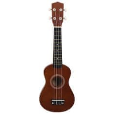 Greatstore Set soprano ukulele s obalem pro děti tmavé dřevo 21"