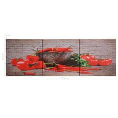 Greatstore Sada nástěnných obrazů na plátně Paprika barevná 120 x 40 cm