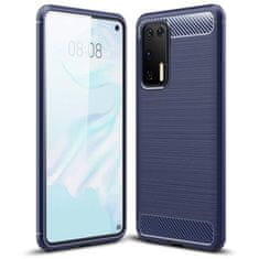 MG Carbon Case Flexible silikonový kryt na Huawei P40, modrý