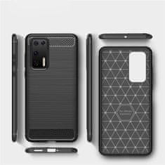 MG Carbon Case Flexible silikonový kryt na Huawei P40, černý