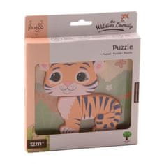 Jouéco The Wildies Family dřevěné mini puzzle Tiger 12m+