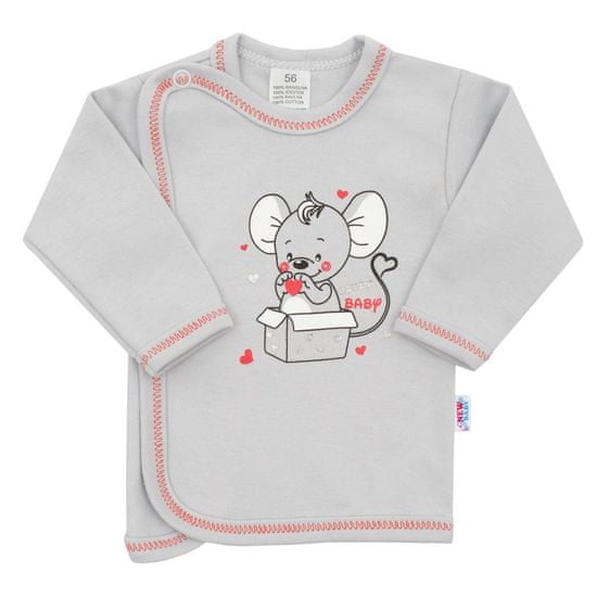 NEW BABY Kojenecká košilka Mouse šedá, 56 (0-3m)