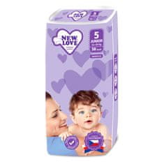 New Love Dětské jednorázové pleny Premium comfort 5 JUNIOR 11-25 kg 38 ks