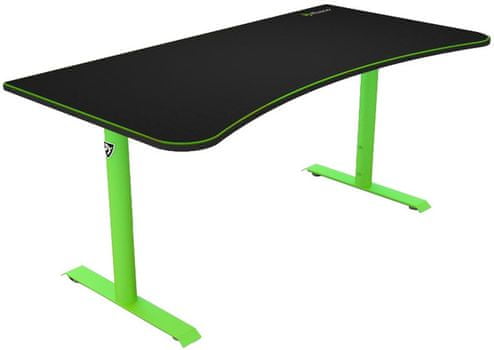 Stôl Arena Gaming Desk, čierna / zelená (ARENA-GREEN) nastaviteľná výška