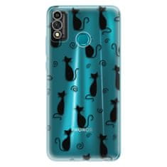 iSaprio Silikonové pouzdro - Cat pattern 05 - black pro Honor 9X Lite