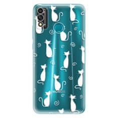 iSaprio Silikonové pouzdro - Cat pattern 05 - white pro Honor 9X Lite