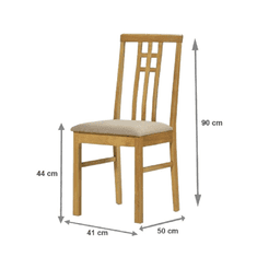 KONDELA Jídelní židle, dub sonoma/látka krémová, SILAS