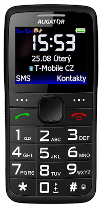 Aligator A675 Senior, mobil pre dôchodcov, SOS tlačidlo, SOS lokátor, poloha telefónu