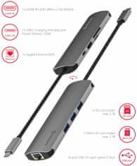 SWISSTEN USB-C HUB 8-IN-1 ALUMINIUM 44040103