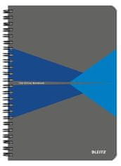 Leitz Blok "Office", šedo-modrý, drátěná kroužková vazba, A5, linkovaný, 90 listů, plastový povrch 44990035