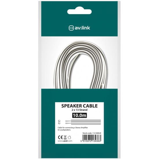 AV:link kabel reproduktorový 13 x 0.2mm, černo-bílý, 10m