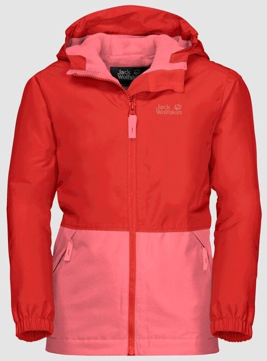 Jack Wolfskin dívčí bunda SNOWY DAYS JACKET KIDS 1607981-2681 92 červená