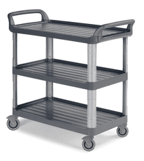 CLEANLIFE jídelní protihlukový vozík 3700 - hliníkové stojny, šedá barva