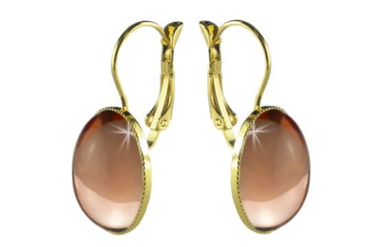 Kraftika 24k pozlacené náušnice páku ovál 18mm x 13mm rose valentine