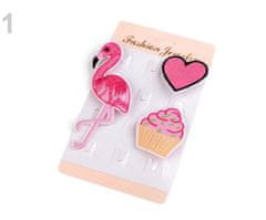 Kraftika 1karta 1 růžová střední textilní brož cupcake, srdce