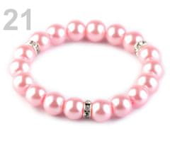 Kraftika 1ks 21 růžová sv. pružný perlový náramek