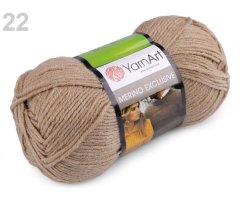 Kraftika 1ks (759) béžová tm. pletací příze merino exclusive 100g